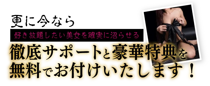 更に今なら徹底サポートと豪華特典を無料でお付けいたします！